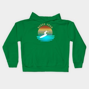 Retro Sunset With Surfer On The Open Wave Kids Hoodie